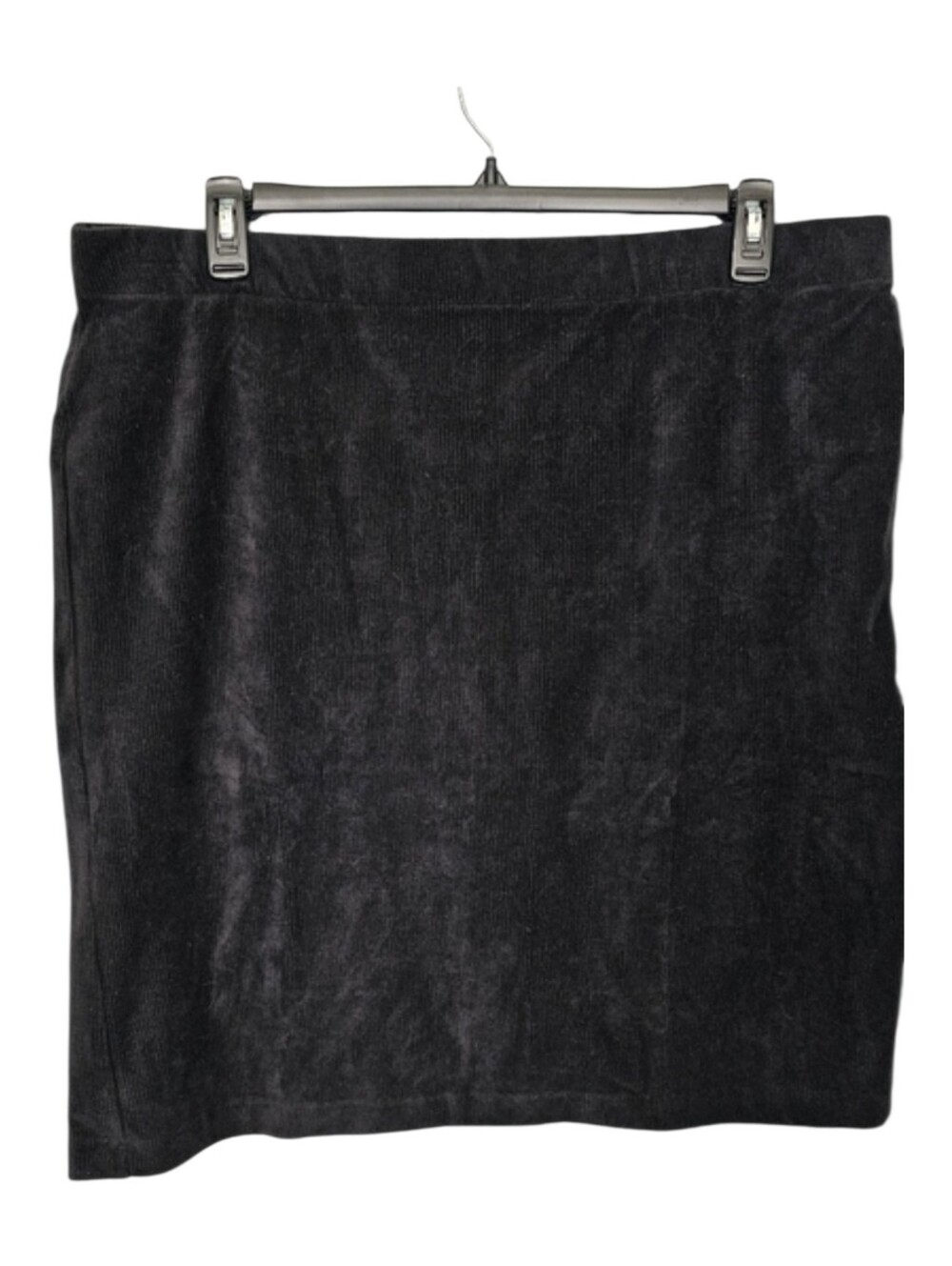 Lands' End Black Stretchy Corduroy A-line Skirt‎ Women's Size XL Petite